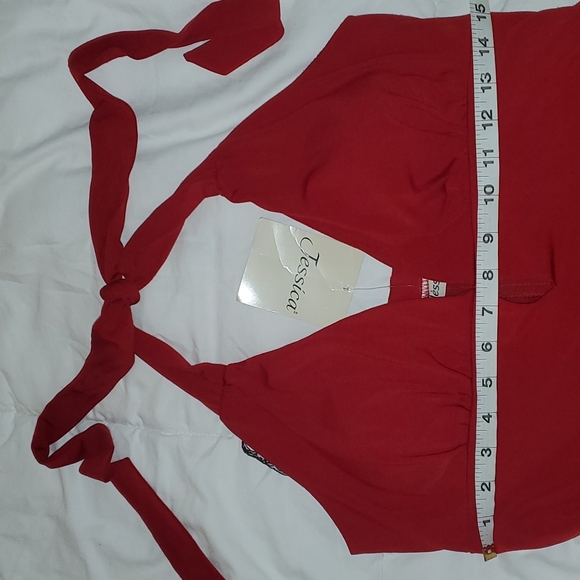 Vintage Red Halter Dress - Picture 6 of 11